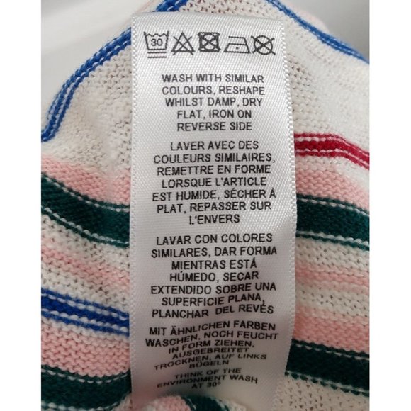 ASOS Co Ord Knitted Skirt in Stripe Cotton Linen Sweater Knit Size 4 - Picture 11 of 11